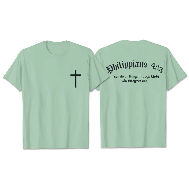 Christianartworkshop Philippians 4:13 "I Can Do All Things" Strength T-Shirt - Light Green - 2XL - image 10