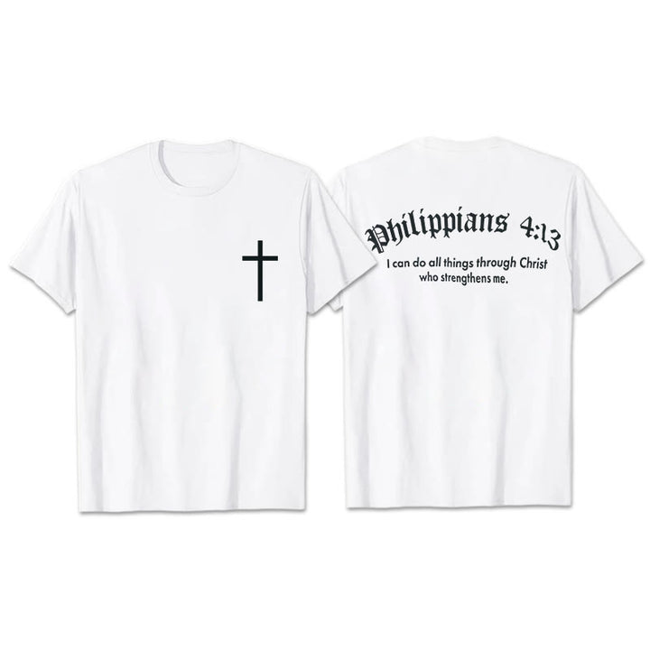 Christianartworkshop Philippians 4:13 "I Can Do All Things" Strength T-Shirt - White - 2XL - image 6