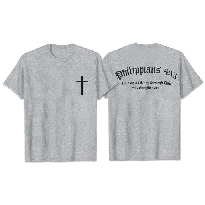 Christianartworkshop Philippians 4:13 "I Can Do All Things" Strength T-Shirt - Grey - 2XL - image 7