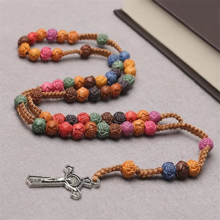 Christianartworkshop Multicolor Prayer Rose Beads Rosary - image 1