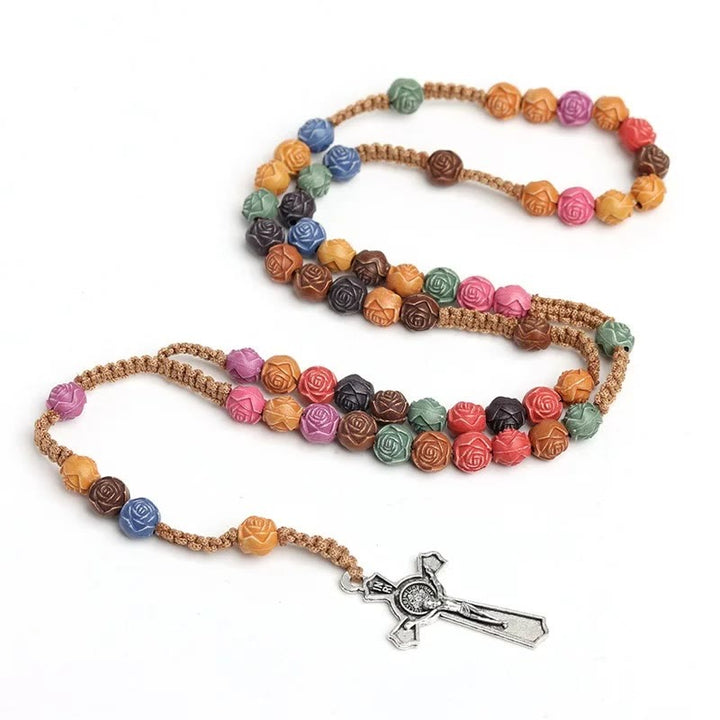 Christianartworkshop Multicolor Prayer Rose Beads Rosary - image 3