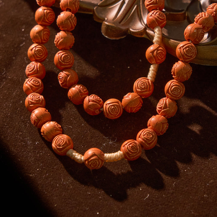 Christianartworkshop Carved Amber Floral Rose Beads Rosary with Miraculous Medal: Bloom of Devotion - image 7