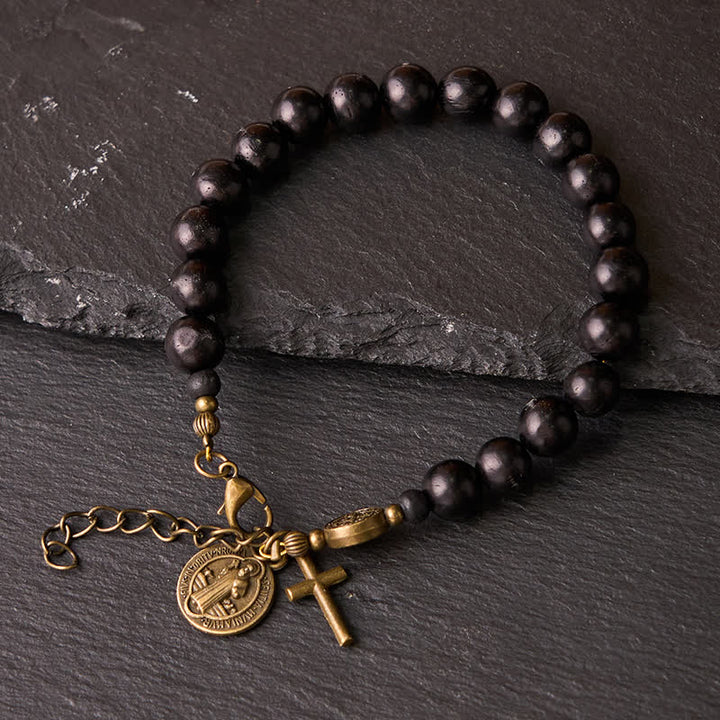 Christianartworkshop Ebony Beads St. Benedict the Blessed Protection Bracelet - image 11
