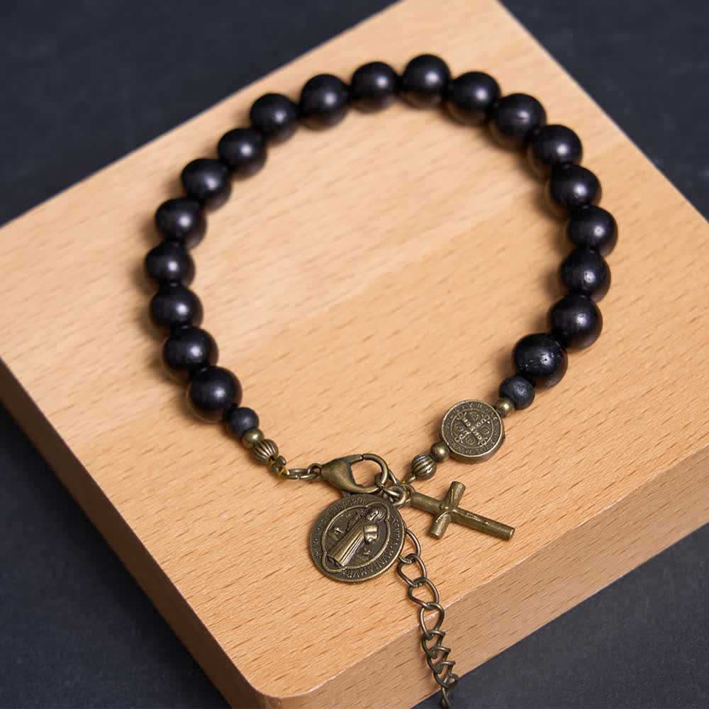 Christianartworkshop Ebony Beads St. Benedict the Blessed Protection Bracelet - image 12