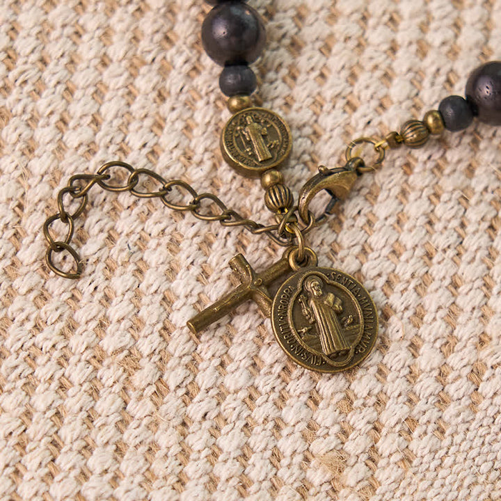 Christianartworkshop Ebony Beads St. Benedict the Blessed Protection Bracelet - image 12