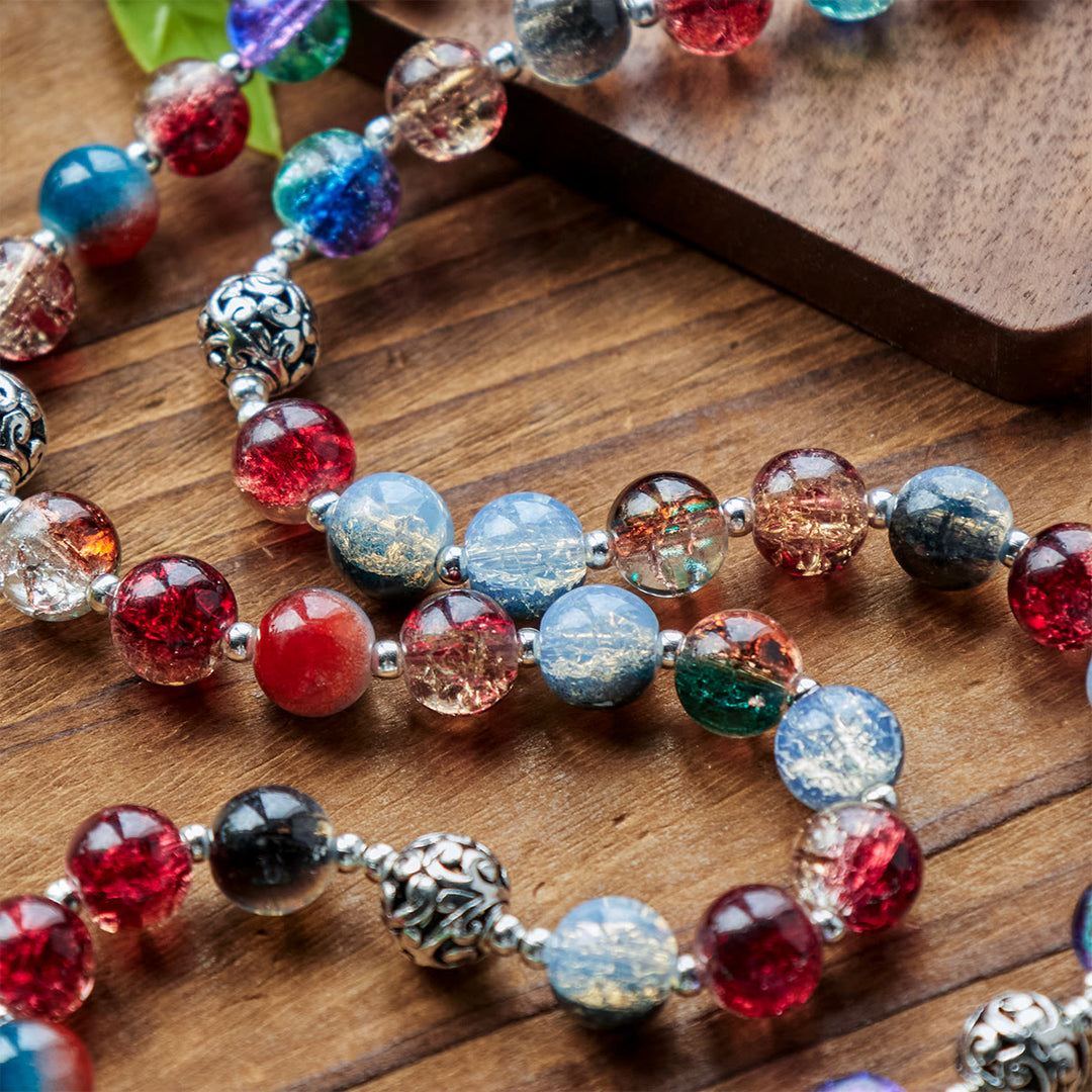 Christianartworkshop Gradient Multicolor Glass Bead & Brass Crucifix Rosary with Divine Mercy Medal - image 6