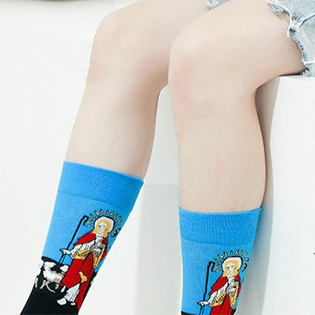 Christianartworkshop Spiritual Good Shepherd Patterned Crew Unisex Socks: Walk Daily in Divine Guidance - image 3
