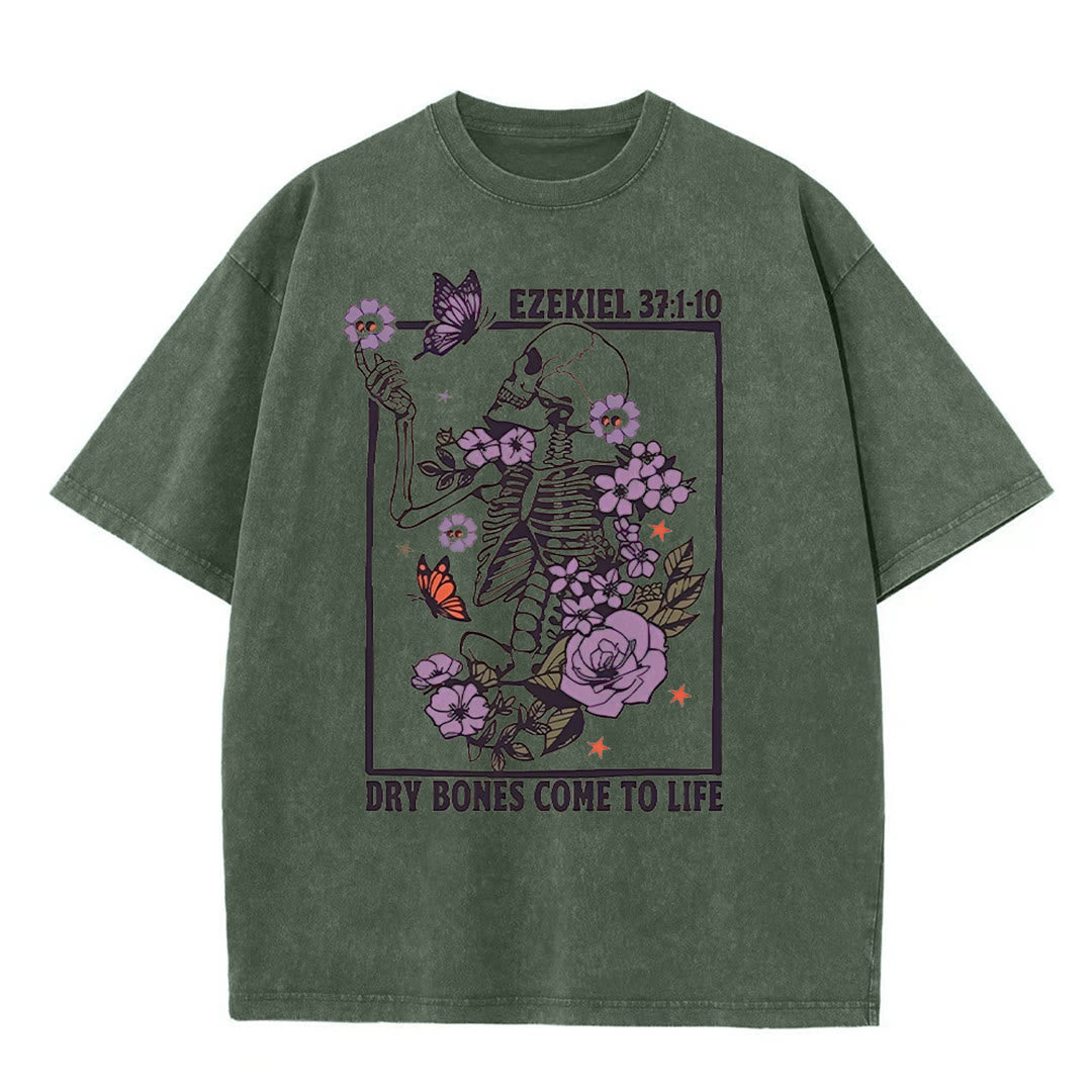 Christianartworkshop Dry Bones Come To Life Unisex Washed T-shirt