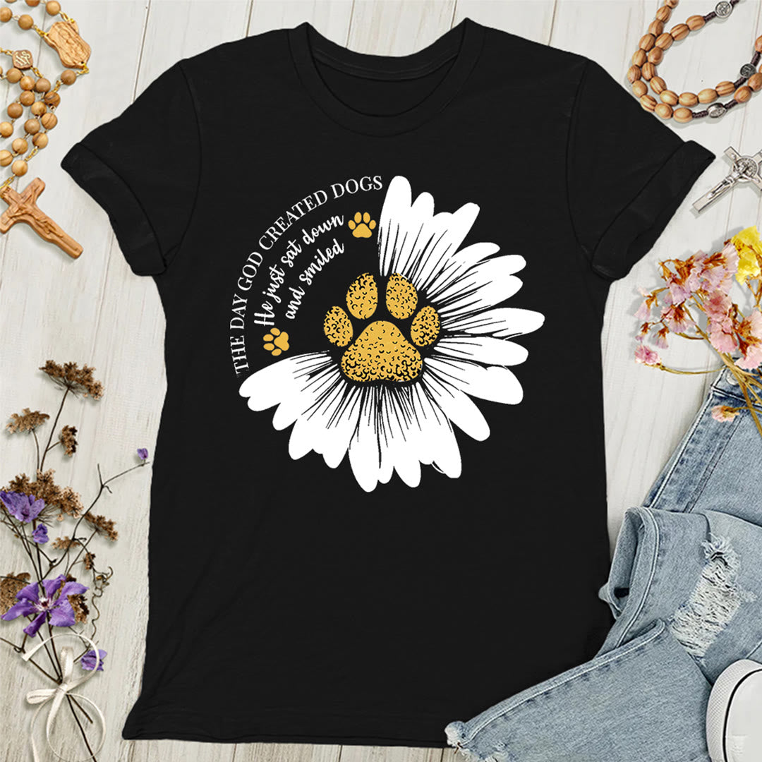 Christianartworkshop The Day God Made Dogs Women's T-shirt - Black - 4XL - image 6