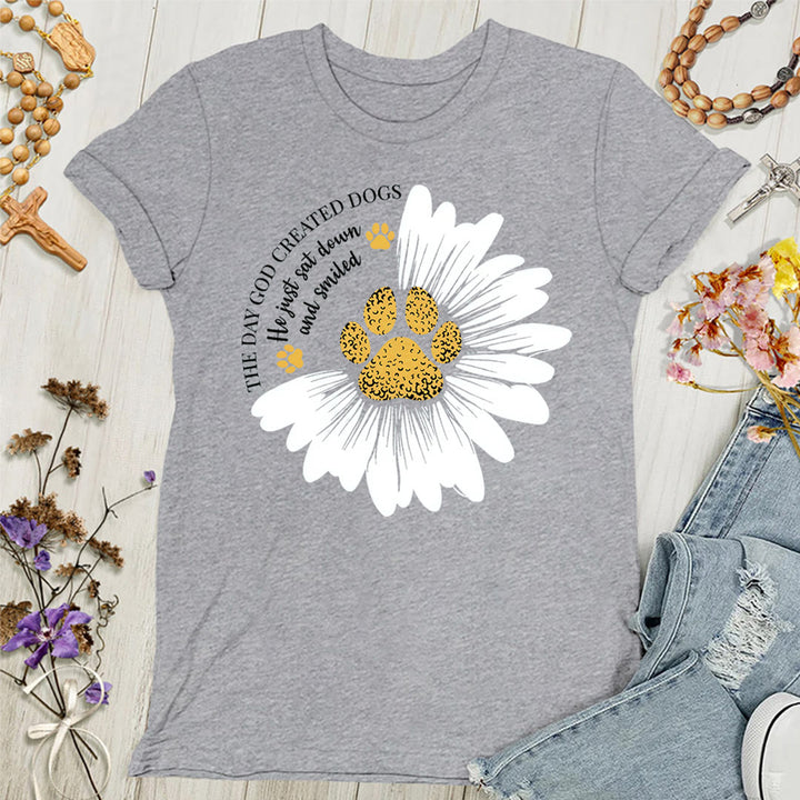 Christianartworkshop The Day God Made Dogs Women's T-shirt - Grey - 4XL - image 2