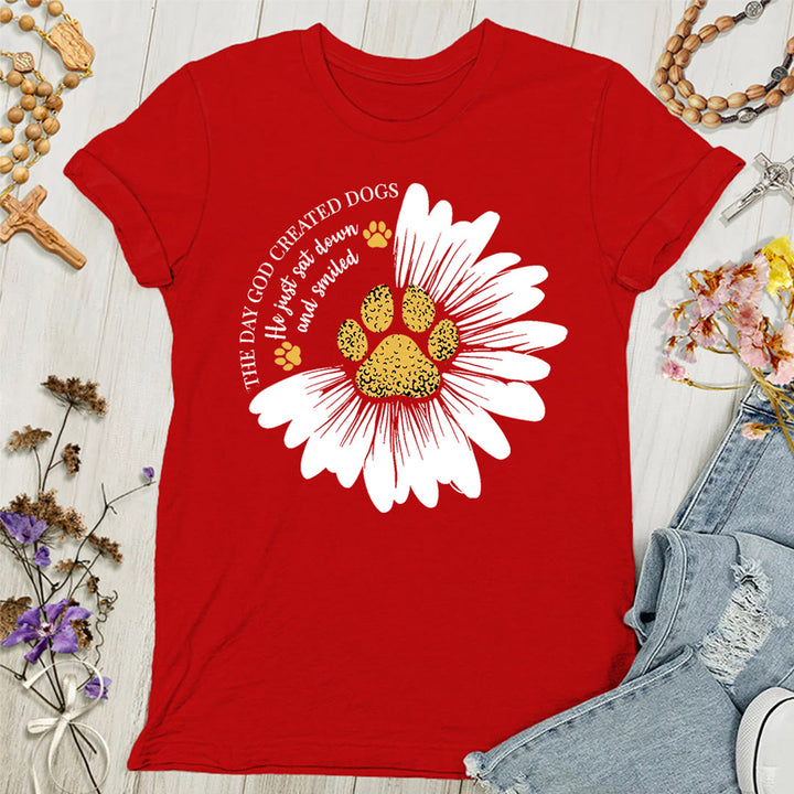 Christianartworkshop The Day God Made Dogs Women's T-shirt - Red - 4XL - image 9