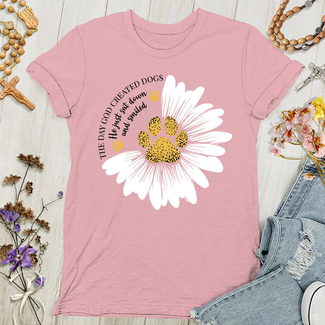 Christianartworkshop The Day God Made Dogs Women's T-shirt - Pink - 4XL - image 3