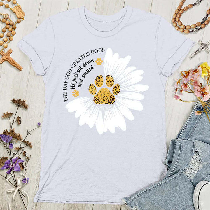 Christianartworkshop The Day God Made Dogs Women's T-shirt - White - 4XL - image 0