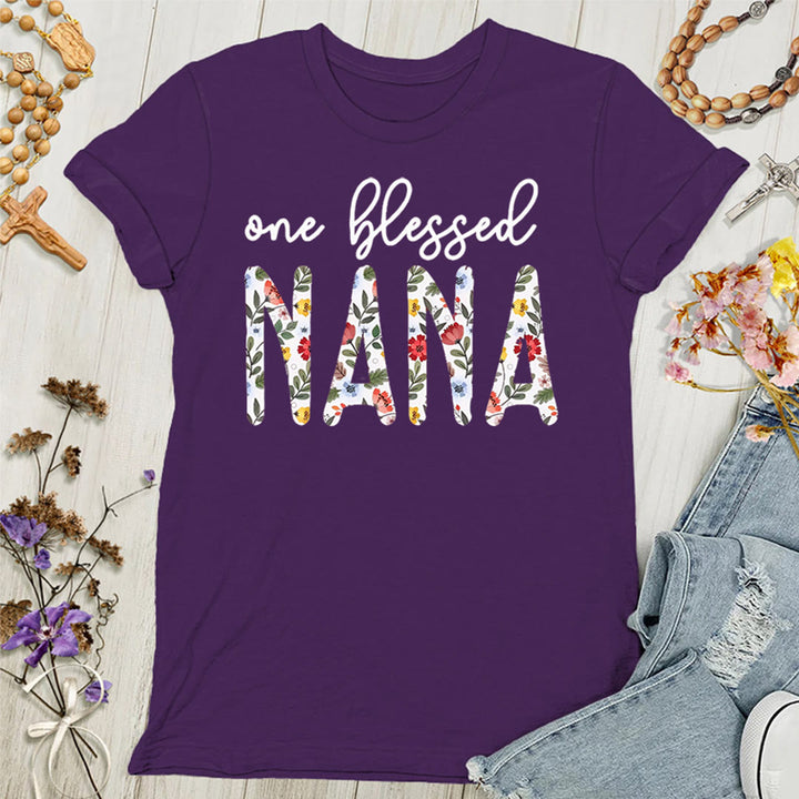 Christianartworkshop One Blessed Nana Women's T-shirt - Purple - 4XL - image 5