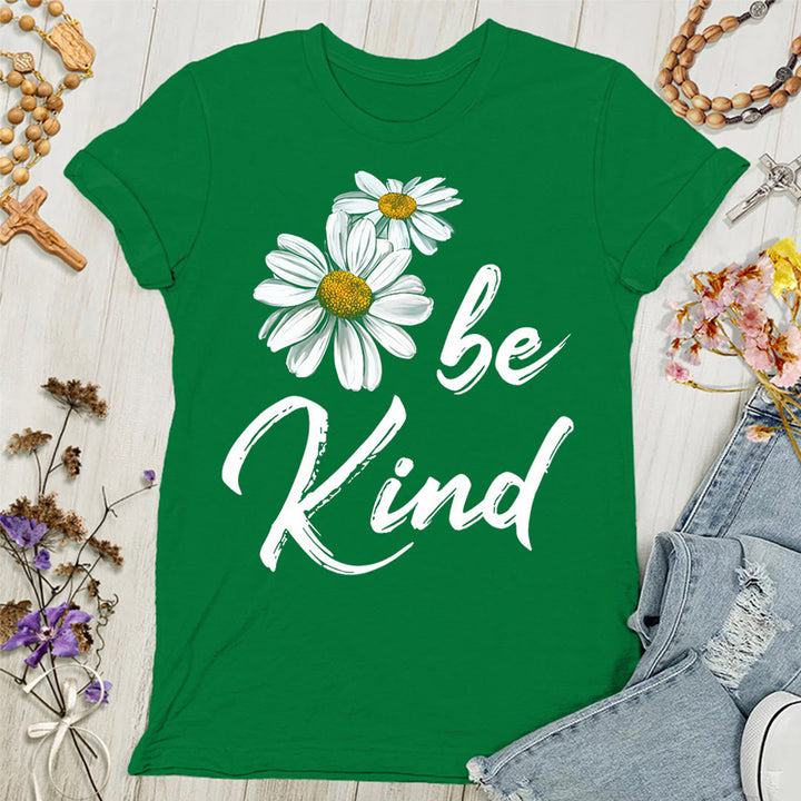 Christianartworkshop Be Kind Daisy Women's T-shirt: Sharing God's Grace with Kindness - Green - 4XL - image 7