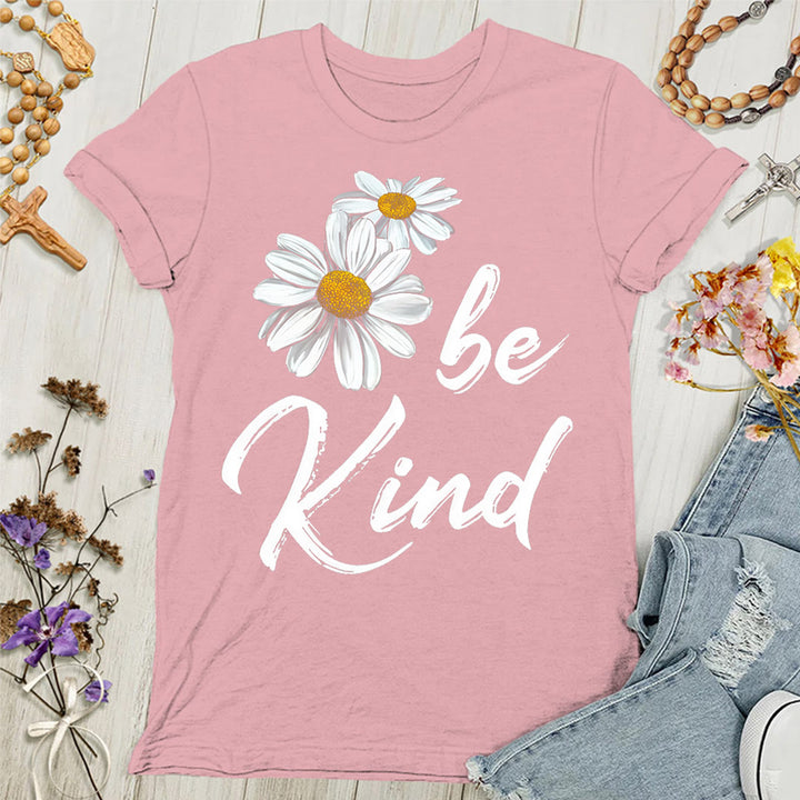 Christianartworkshop Be Kind Daisy Women's T-shirt: Sharing God's Grace with Kindness - Pink - 4XL - image 2