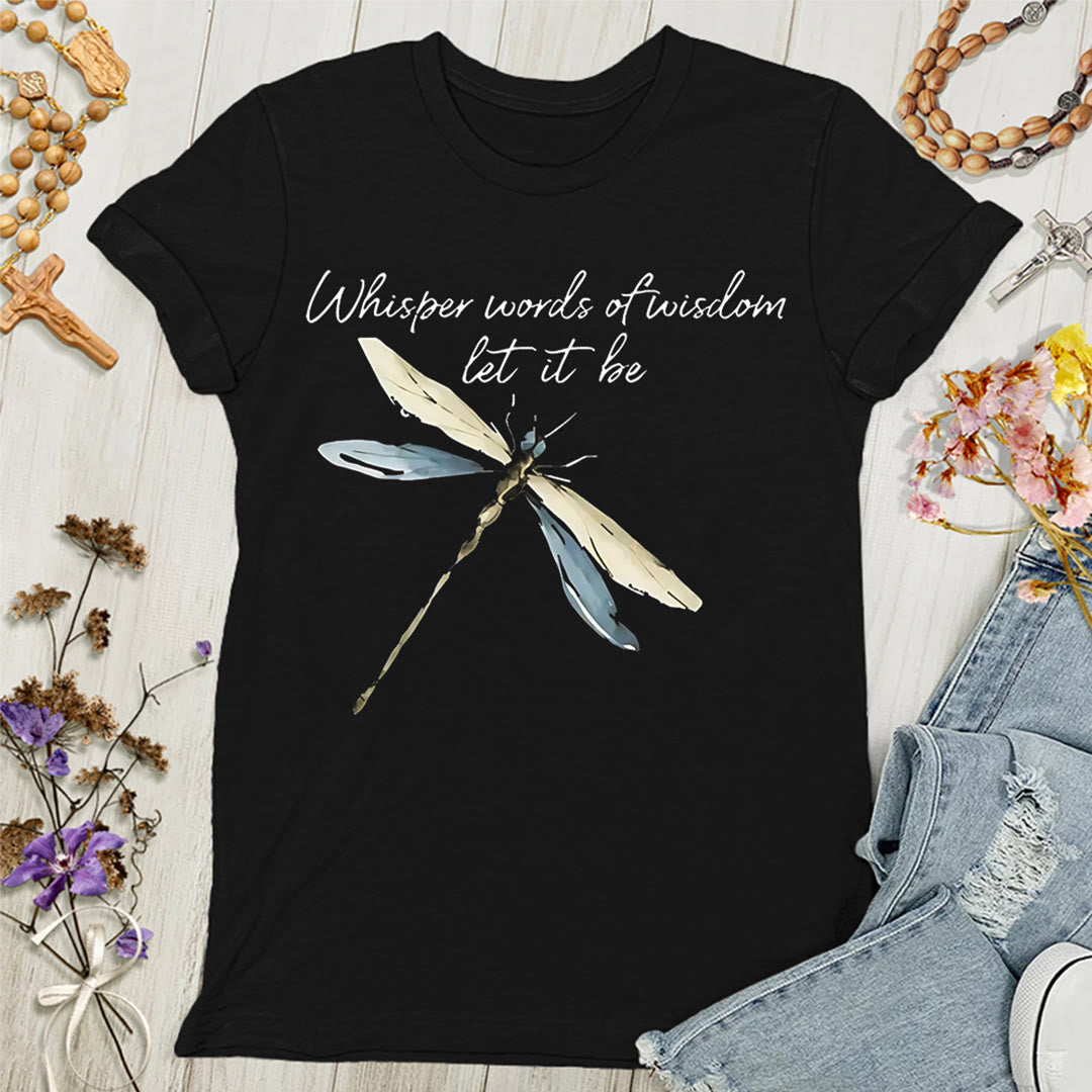 Christianartworkshop Whisper Words of Wisdom Let It Be Dragonfly Women's T-shirt - Black - 4XL - image 7
