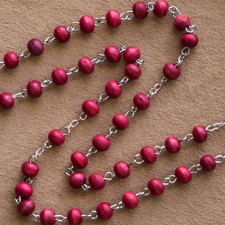 Christianartworkshop Pope Leo XIV Red Wood Beads Rosary Commemorating: A Spiritual Treasure - image 7