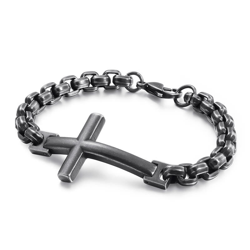 Christianartworkshop Multicolor Minimalist Cross Bracelet with Sleek Lines and Faithful Soul - Grey - image 0