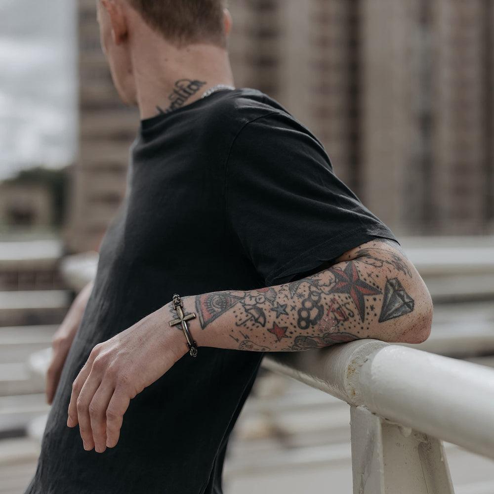 Christianartworkshop Multicolor Minimalist Cross Bracelet with Sleek Lines and Faithful Soul - image 1