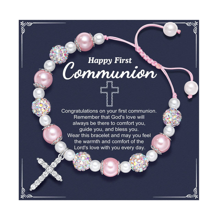 Christianartworkshop PRAYERFUL FAITH: First Communion Gift Bracelet with Cross and Blessing Card - H - image 7