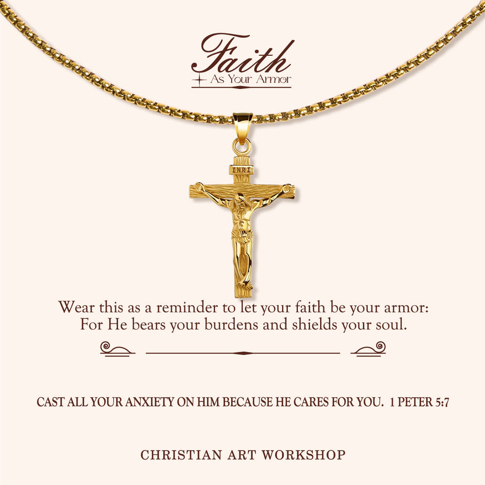 Christianartworkshop FAITH AS YOUR ARMOR: Crucifix Pendant Charm Necklace  - FAITH AS YOUR ARMOR-2 - image 2
