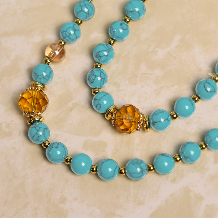 Christianartworkshop Handcrafted Turquoise & Gold Alloy Rosary with Crucifix & St. Therese Medal: Graceful Spiritual Bond - image 7