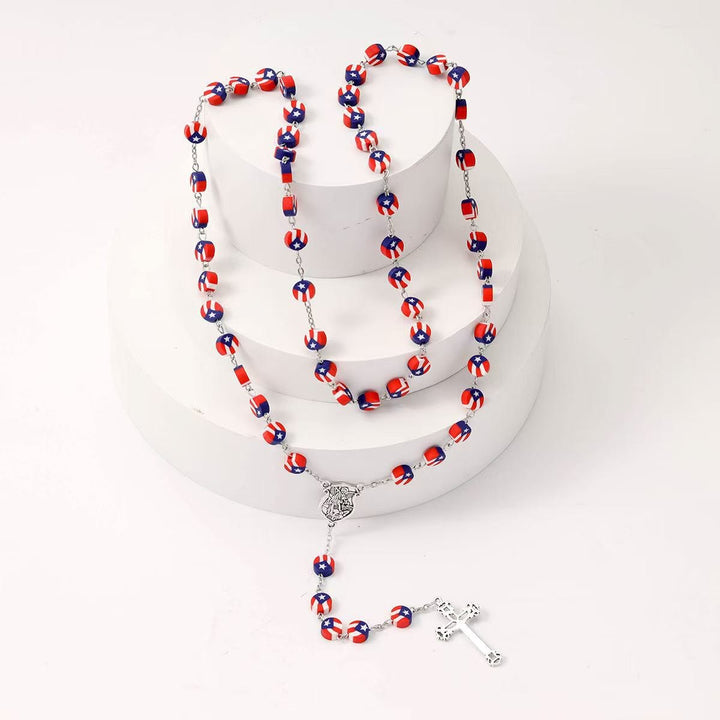 Christianartworkshop American Independence Patriotic Rosary with Guardian Angel St. Michael - image 3