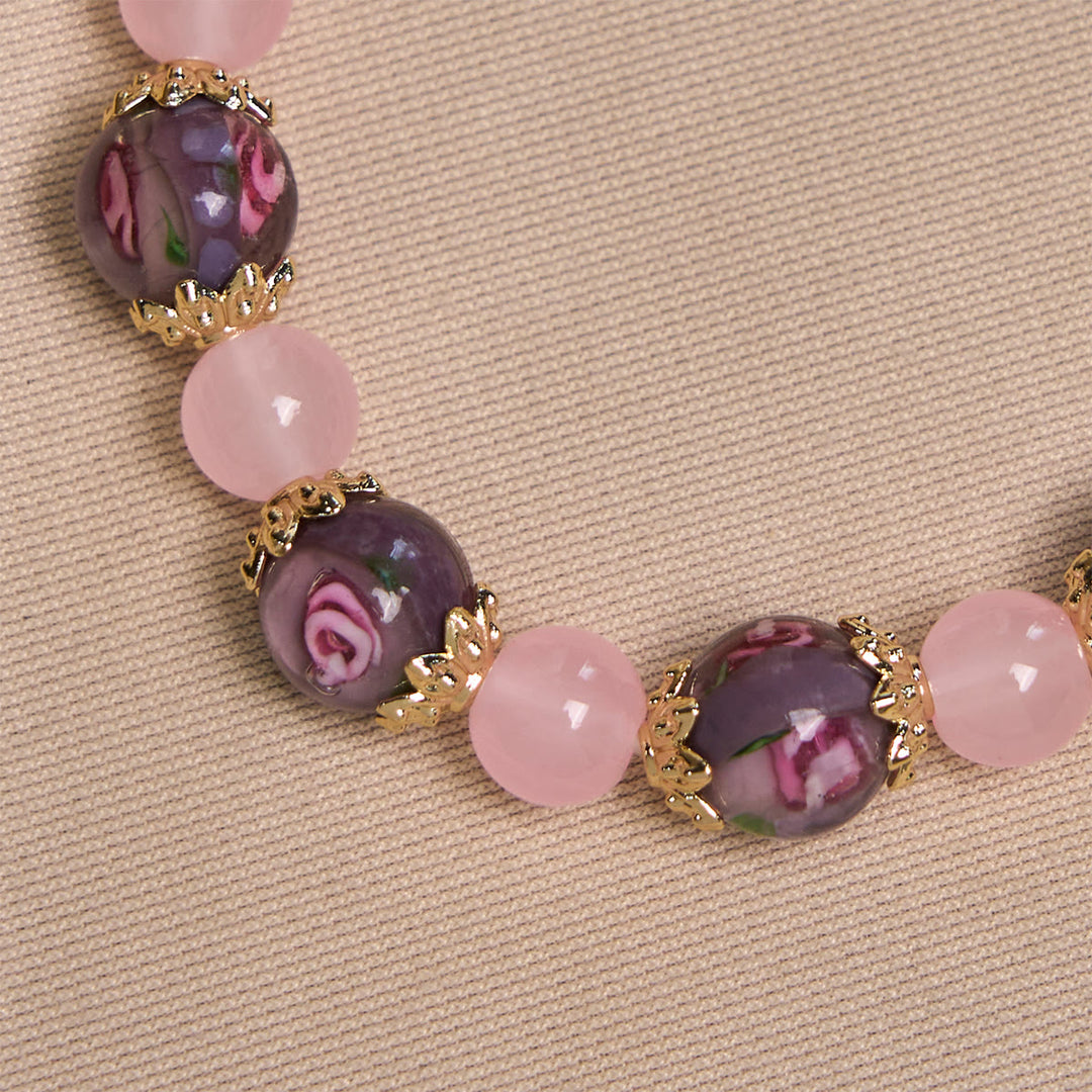 Christianartworkshop Handmade Rose Quartz Faith Crystal Bracelet with Narce Cameo of Virgin Mary - image 5