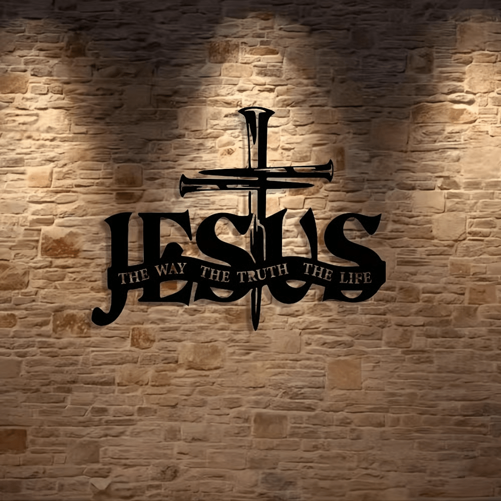 Christianartworkshop Faithful Jesus & Cross Design Metal Wall Decor Home Decoration - image 9