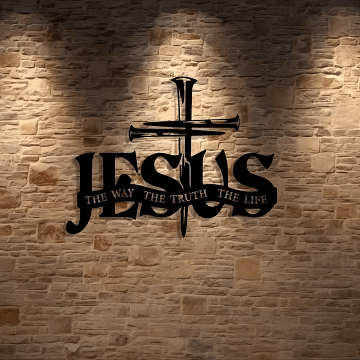 Christianartworkshop Faithful Jesus & Cross Design Metal Wall Decor Home Decoration - image 9