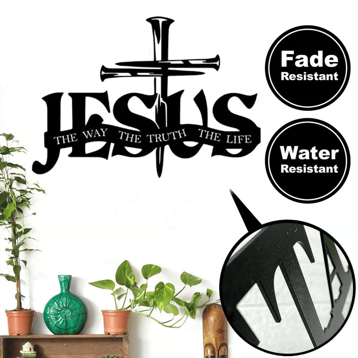 Christianartworkshop Faithful Jesus & Cross Design Metal Wall Decor Home Decoration - image 12