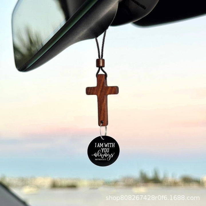 Christianartworkshop Bible Verse Car Hanging Cross Ornament: Scan for a Bible Verse Every Day - Black - image 3