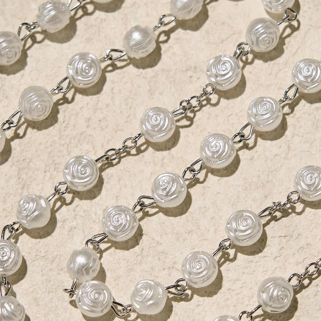 Christianartworkshop Elegant White Rose Devotional Beads Rosary with Our Lady Box for Blessings - image 9
