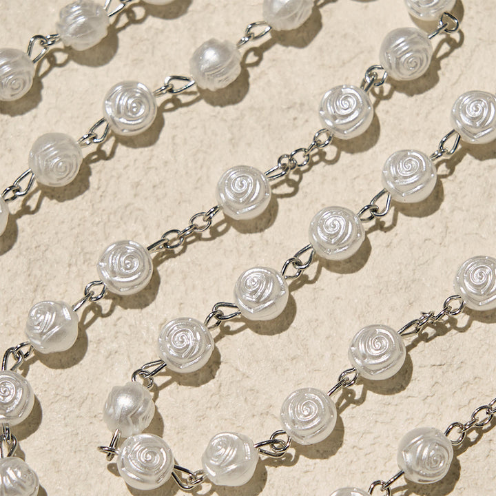 Christianartworkshop Elegant White Rose Devotional Beads Rosary with Our Lady Box for Blessings - image 9