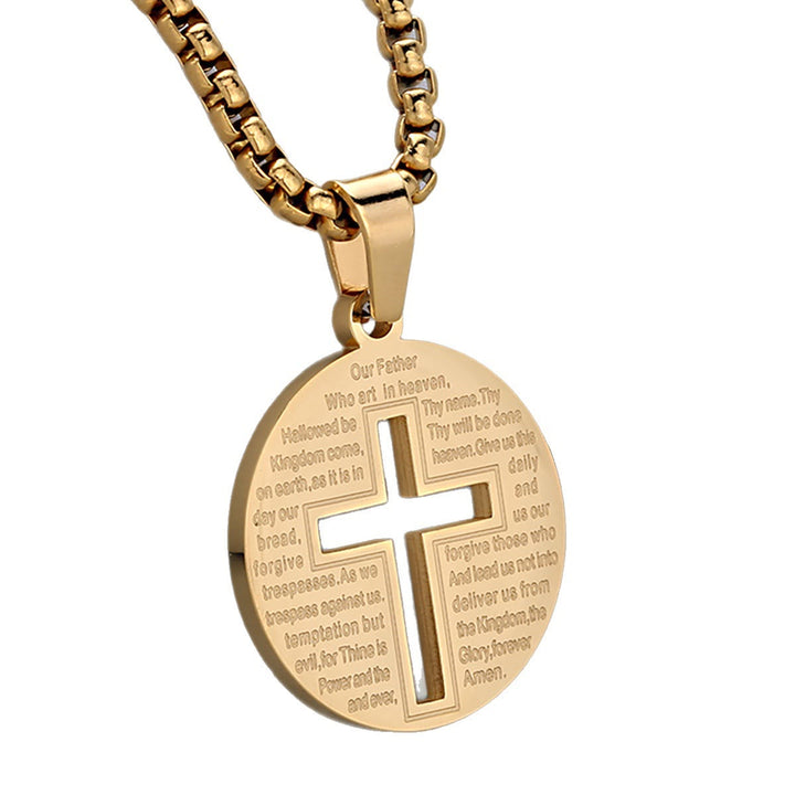 Christianartworkshop Hollow Cross Pendant Necklace with Inspirational Prayer in Three Elegant Colors - image 4