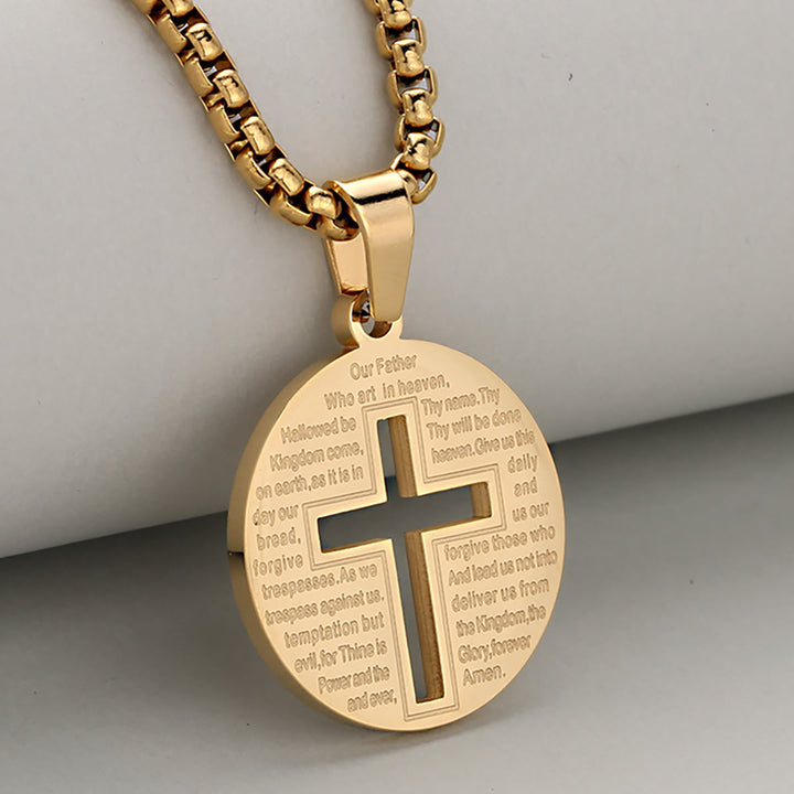 Christianartworkshop Hollow Cross Pendant Necklace with Inspirational Prayer in Three Elegant Colors - image 2