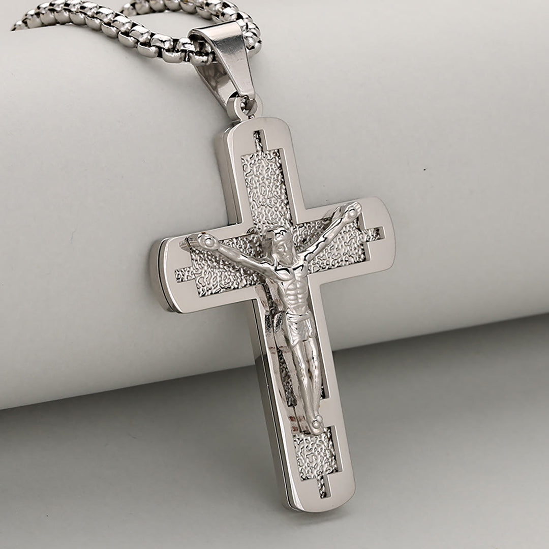 Christianartworkshop Polished Crucifix Pendant Necklace Available in Four Timeless Color Styles - Silver - image 3