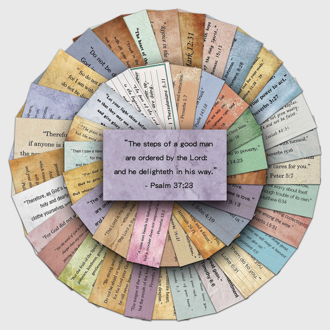 Christianartworkshop Pocket-Sized Vintage Bible Verse Cards for Personal Devotion or Gift Giving - 50 pieces - image 0