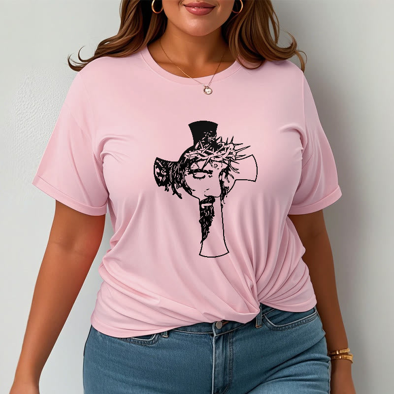 Christianartworkshop Modern Crown of Thorns and Cross Design Unisex T-shirt - image 14