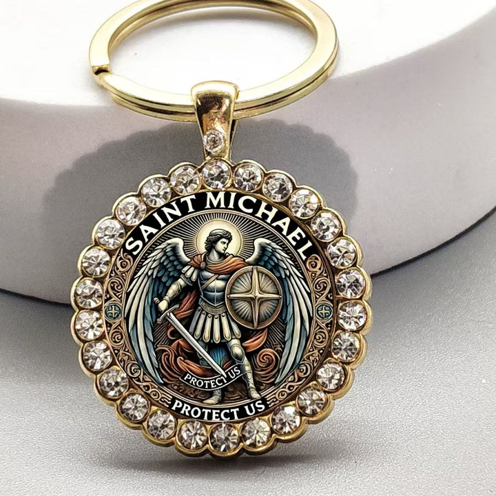 Christianartworkshop Guardian Angel St. Michael Keychain Bringing Strength and Spiritual Guidance - St. Michael - image 0