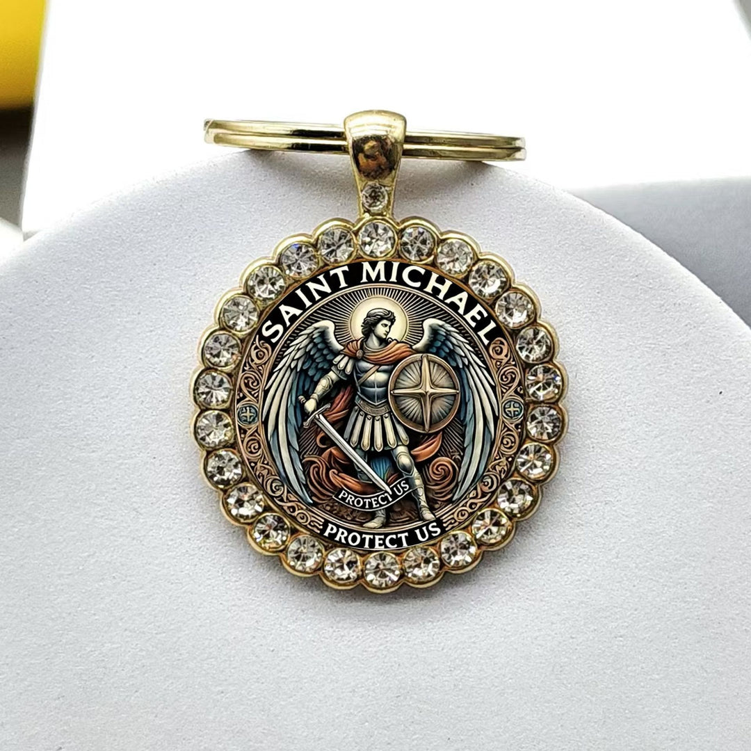 Christianartworkshop Guardian Angel St. Michael Keychain Bringing Strength and Spiritual Guidance - image 1