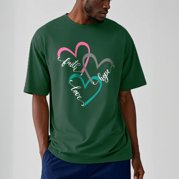 Christianartworkshop Faith Hope Love Christian Heart Design Unisex T-shirt for Believers - image 9