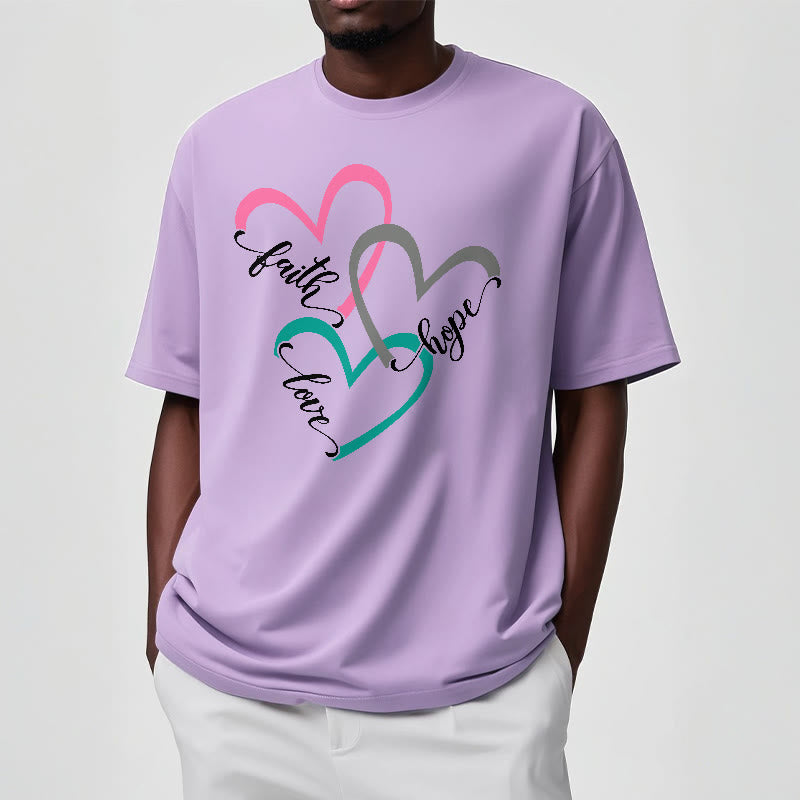 Christianartworkshop Faith Hope Love Christian Heart Design Unisex T-shirt for Believers - image 15