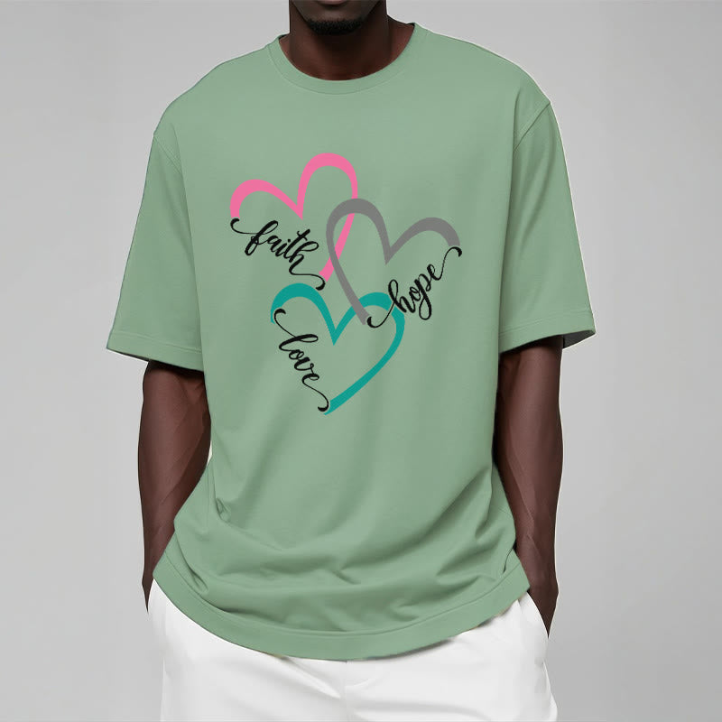 Christianartworkshop Faith Hope Love Christian Heart Design Unisex T-shirt for Believers - image 13