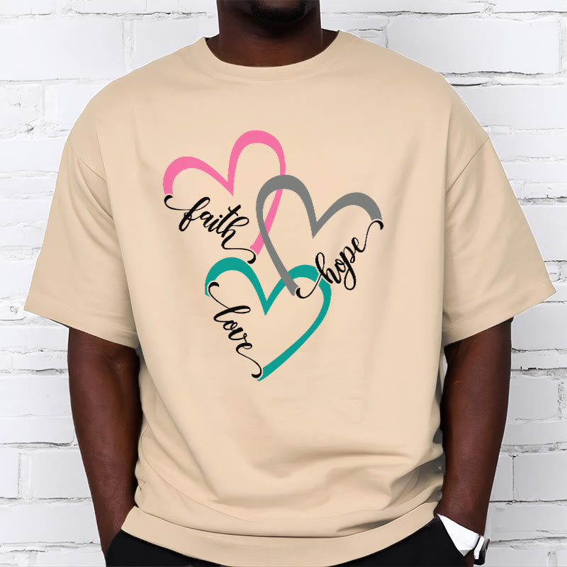 Christianartworkshop Faith Hope Love Christian Heart Design Unisex T-shirt for Believers - image 11