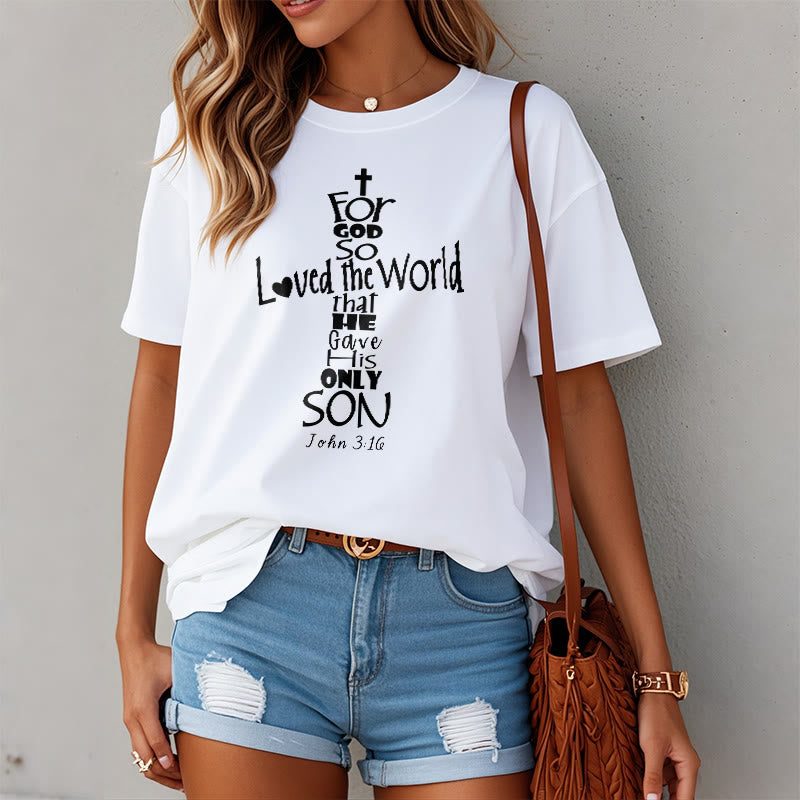 Christianartworkshop For God So Loved the World Christian Bible Verse Unisex T-shirt - image 7