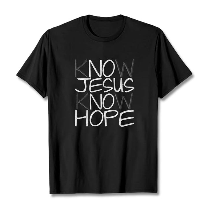 Christianartworkshop Know Jesus Know Hope Faith Statement Unisex T-shirt - Black - 2XL - image 3