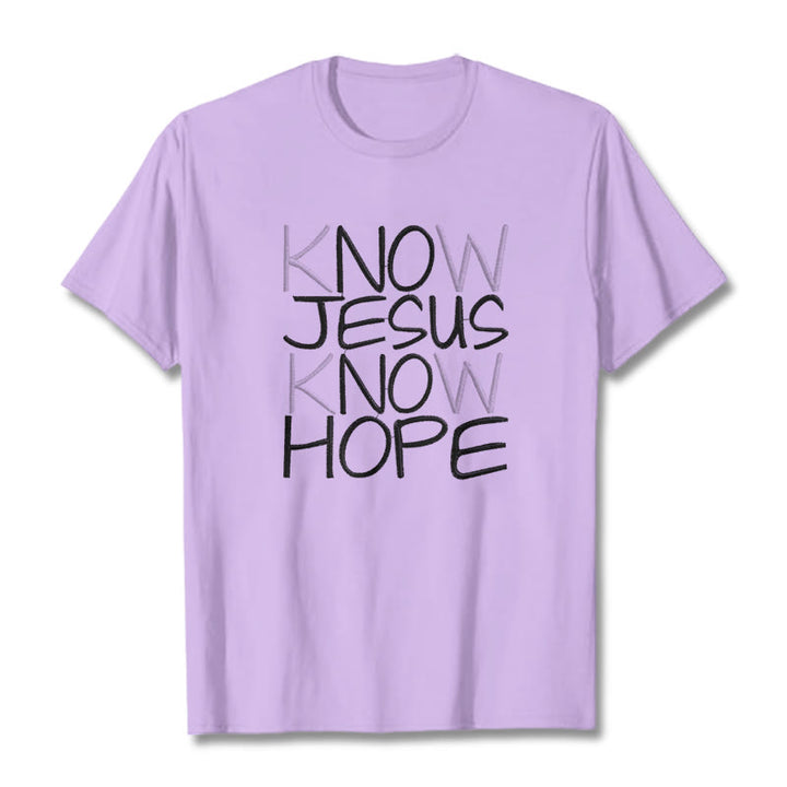 Christianartworkshop Know Jesus Know Hope Faith Statement Unisex T-shirt - Light Purple - 2XL - image 12