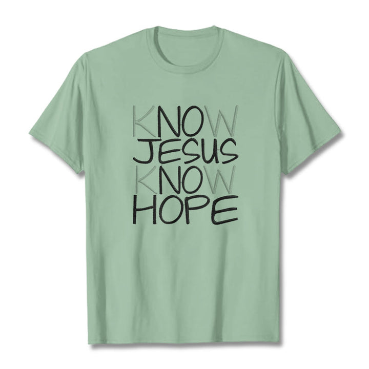 Christianartworkshop Know Jesus Know Hope Faith Statement Unisex T-shirt - Light Green - 2XL - image 14